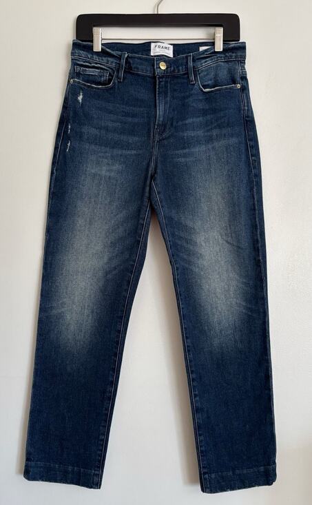FRAME Denim - Dark Wash Women's FRAME Lola Le Nouveau Straight Jeans 28